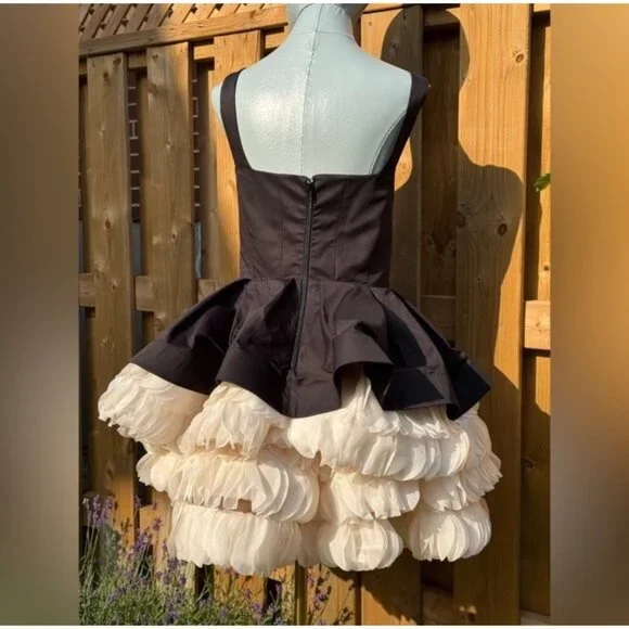 Bronx and Banco Catalina Mini Dress in Black & Beige - Picture 8 of 8